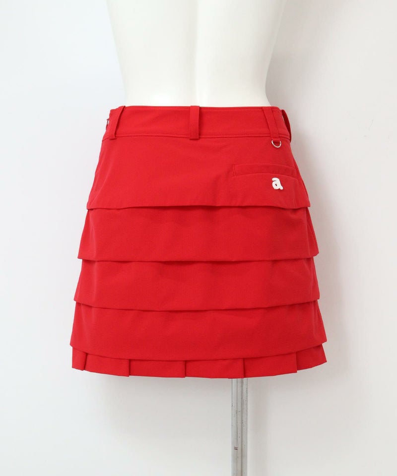段フリル撥水スカート後（レッド）