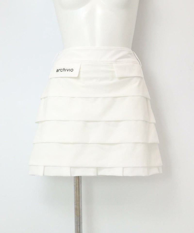 段フリル撥水スカート（ホワイト）