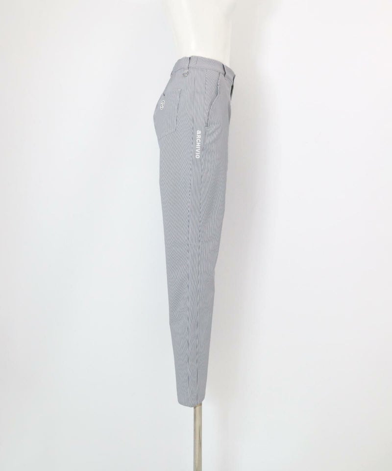 ピンストライプUV遮熱パンツ横（ネイビー）