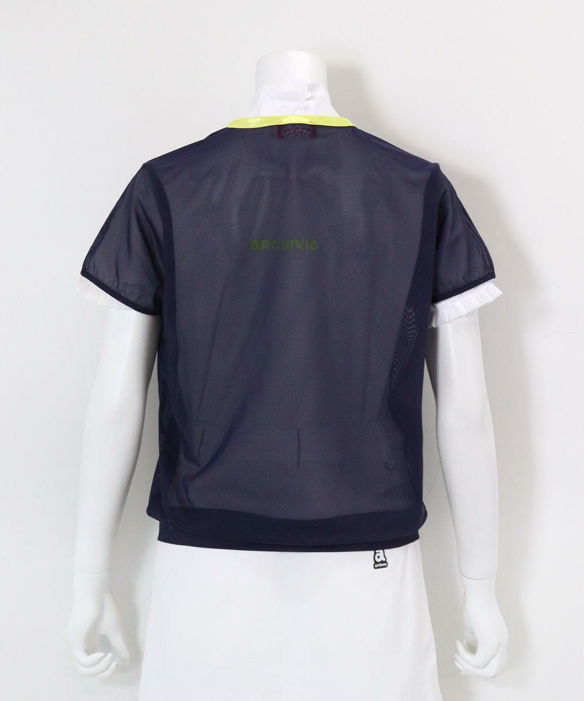 シアー×フリルツインセット後(ネイビー）