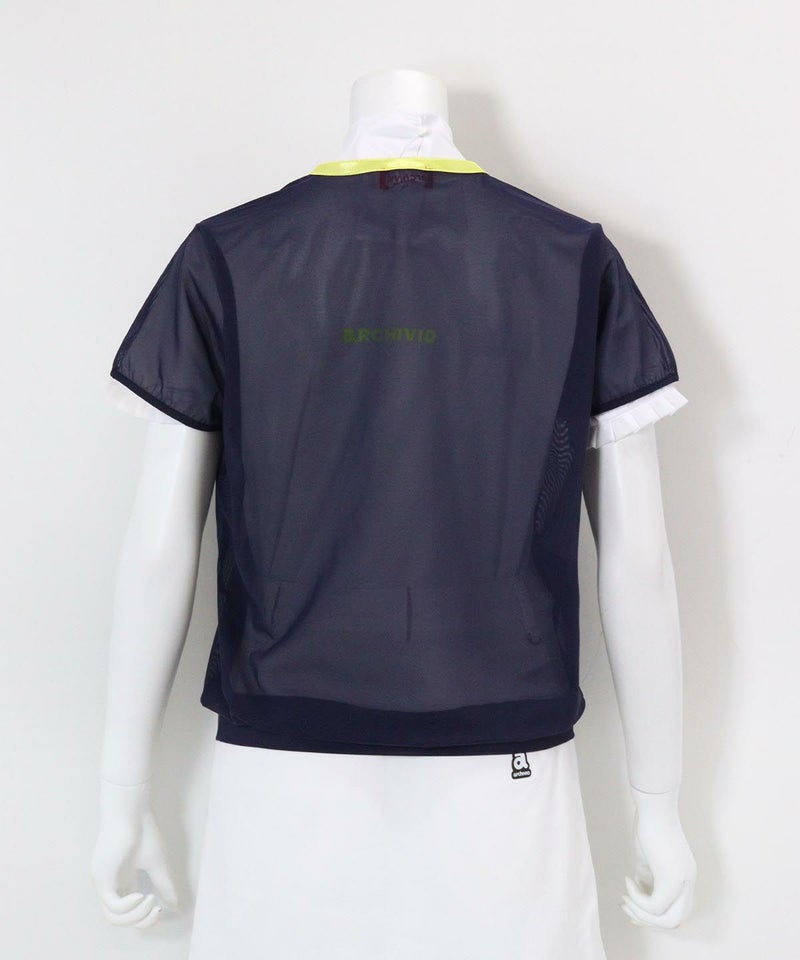 シアー×フリルツインセット後(ネイビー）