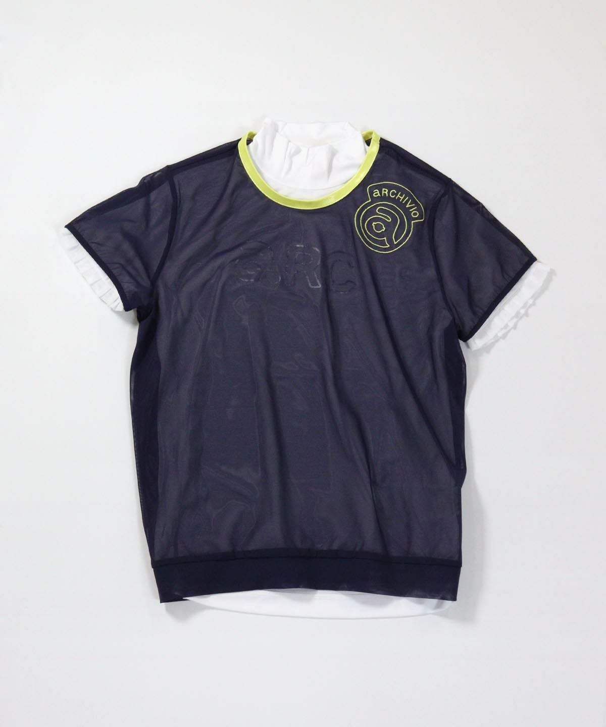 シアー×フリルツインセット(ネイビー）