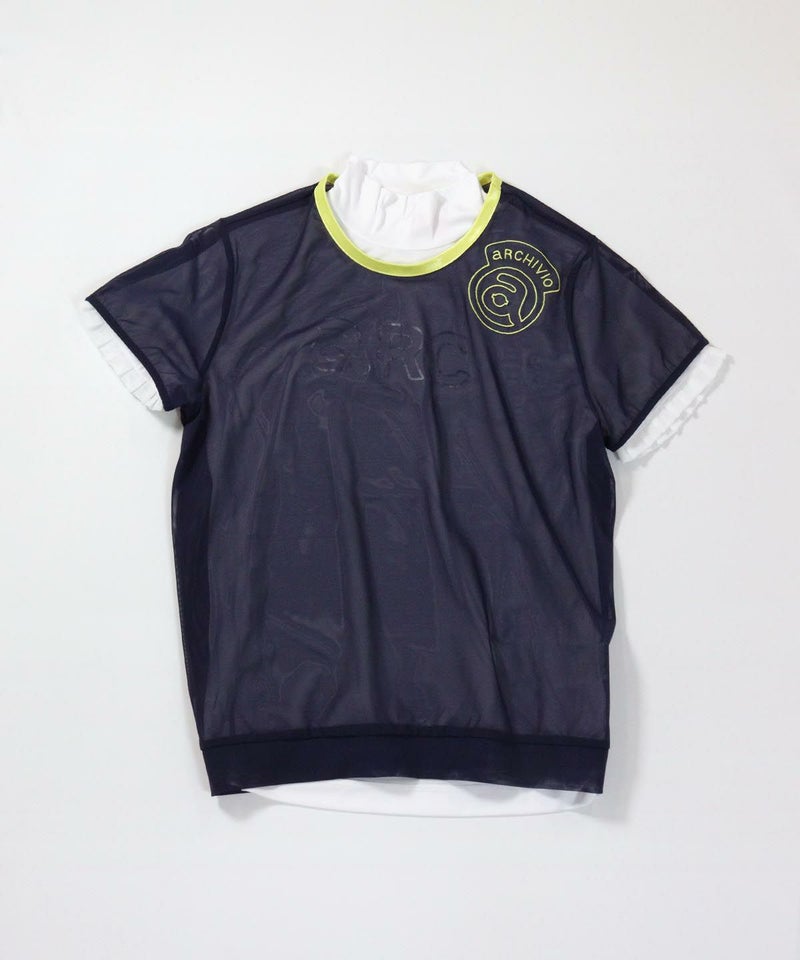 シアー×フリルツインセット(ネイビー）