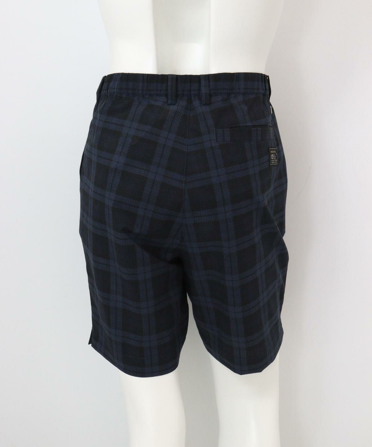 【メンズ】柄撥水冷感ショートパンツ後（ネイビー）