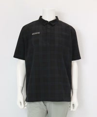 【メンズ】チェック柄撥水冷感ポロシャツ（ブラック）