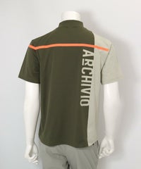 【メンズ】配色切替UV速乾プルオーバー後（グリーン）