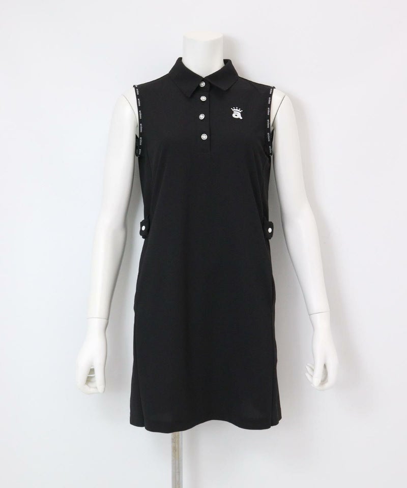 UV速乾ポロノースリワンピース（ブラック）