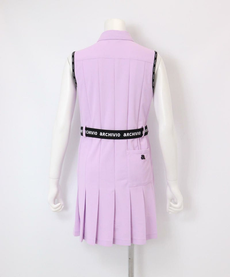 UV速乾ポロノースリワンピース後（ライトパープル）