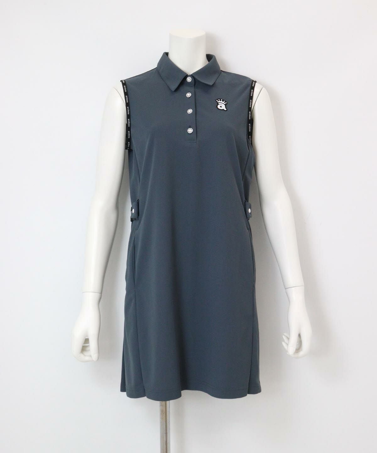 UV速乾ポロノースリワンピース（グレー)
