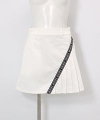 撥水プリーツ切替ラインスカート（ホワイト）