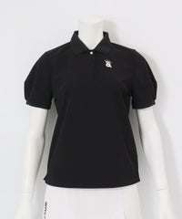 UV速乾パフスリーブポロシャツ(ブラック)