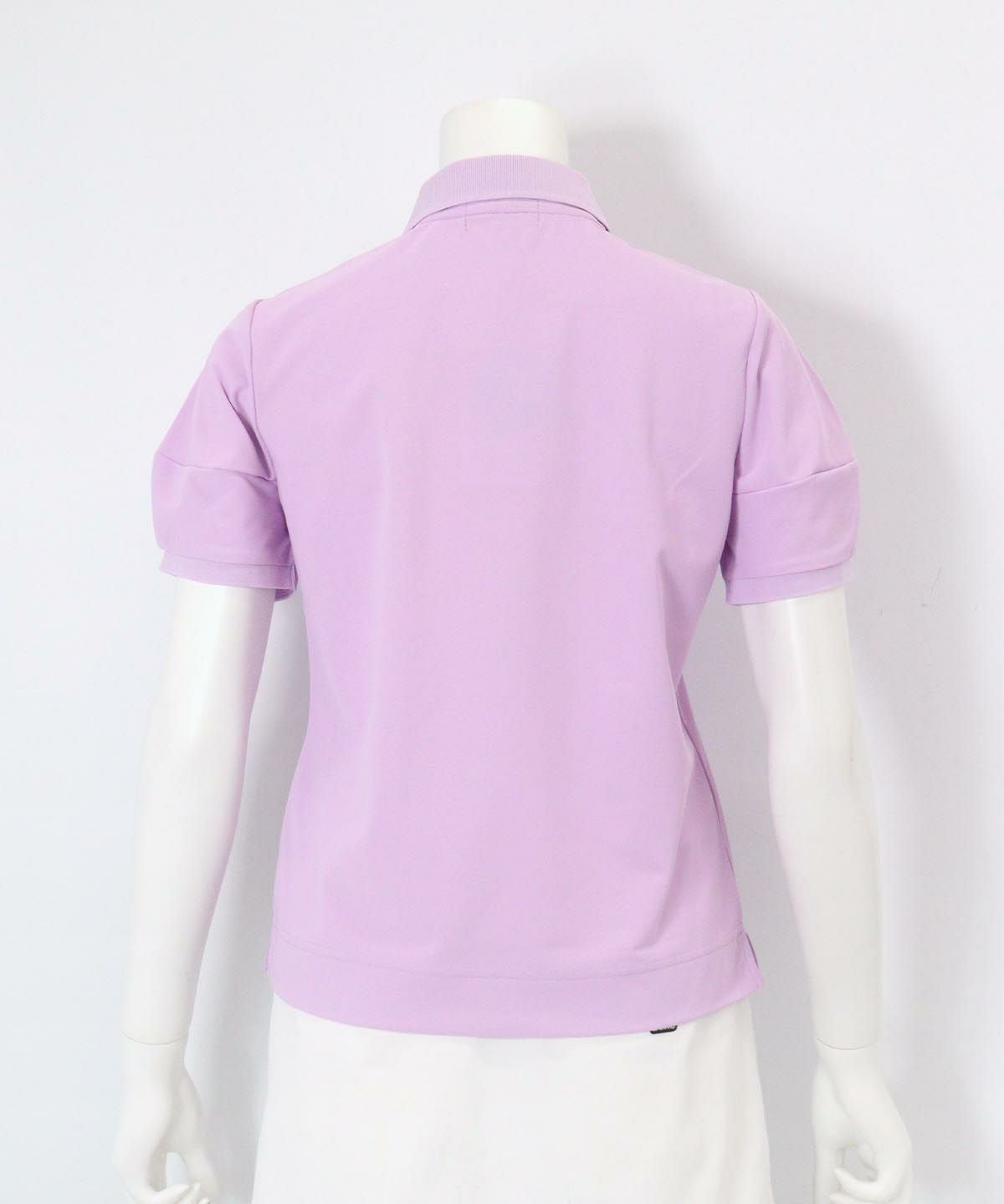 UV速乾パフスリーブポロシャツ(ライトパープル)後ろ