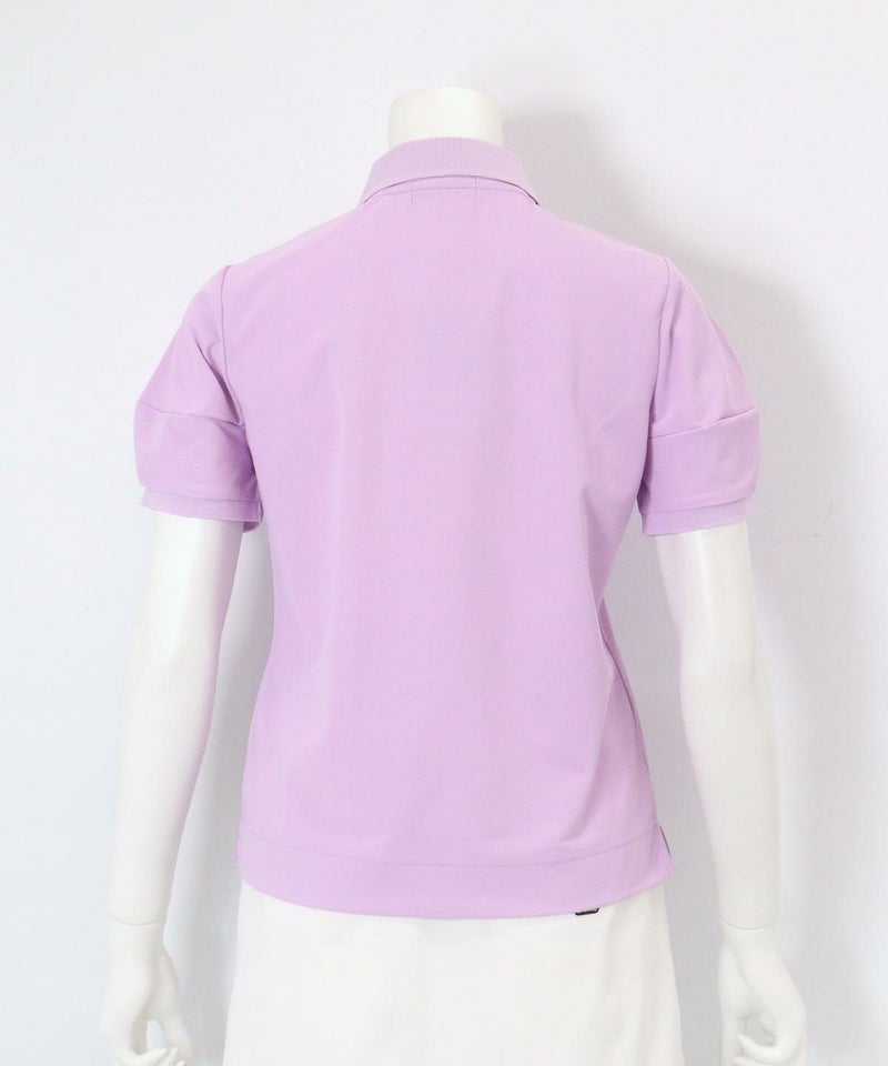 UV速乾パフスリーブポロシャツ(ライトパープル)後ろ