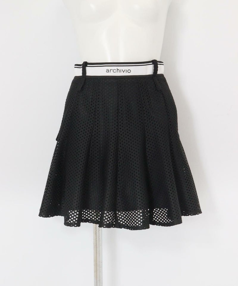 UV冷感メッシュフレアスカート(ブラック)