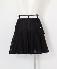 UV冷感メッシュフレアスカート(ブラック)後ろ