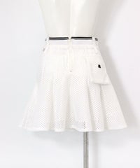 UV冷感メッシュフレアスカート(ホワイト)後ろ