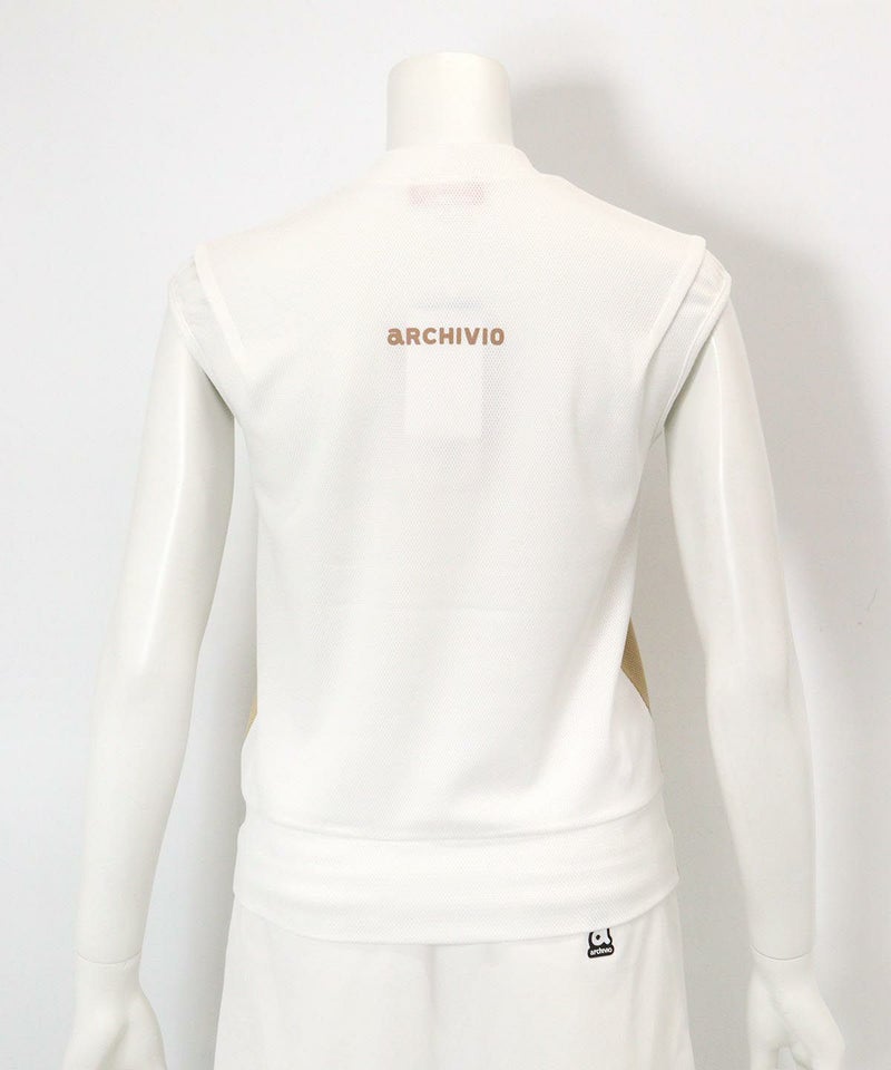 配色ロゴUV速乾ノースリプルオーバー(ベージュ)後ろ