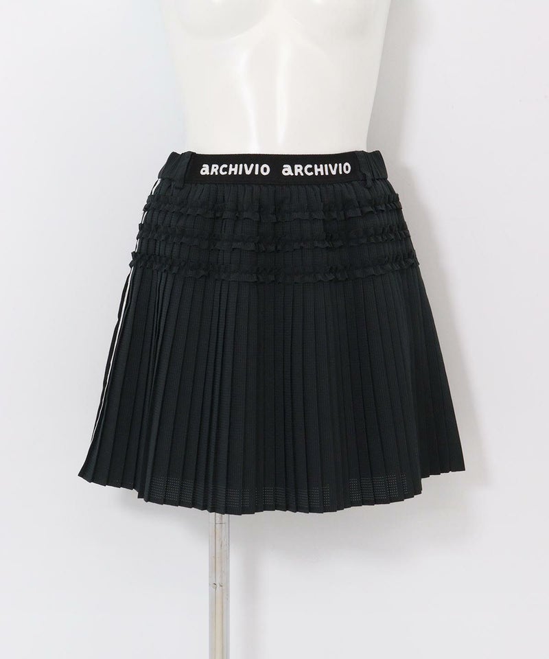 ミニプリーツ撥水通気スカート(ブラック)