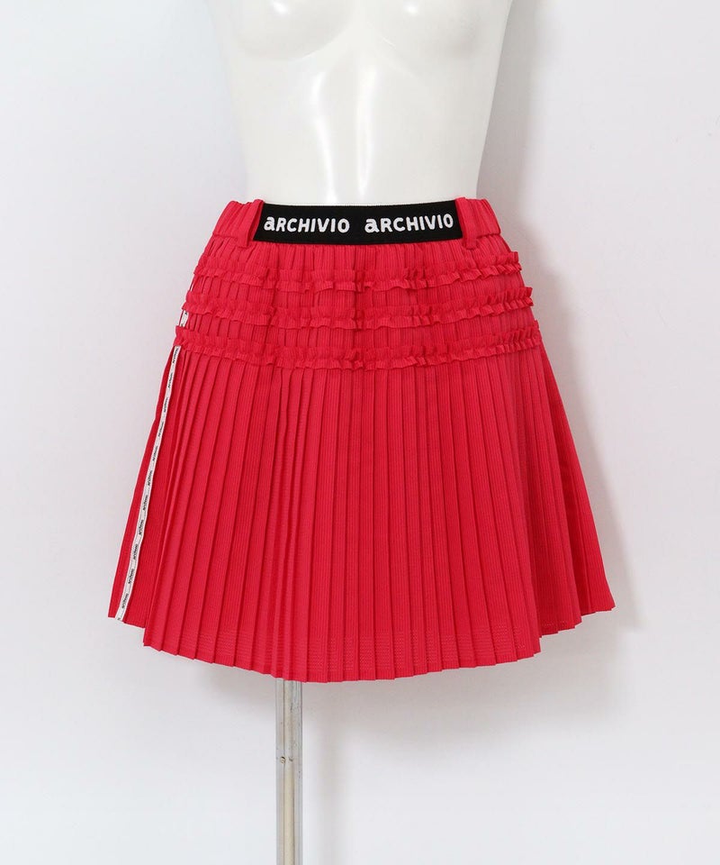 ミニプリーツ撥水通気スカート(レッド)