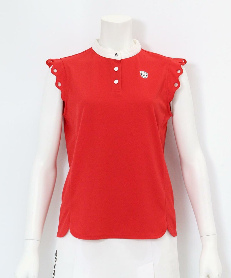 スカラップ袖UVプルオーバー(レッド)