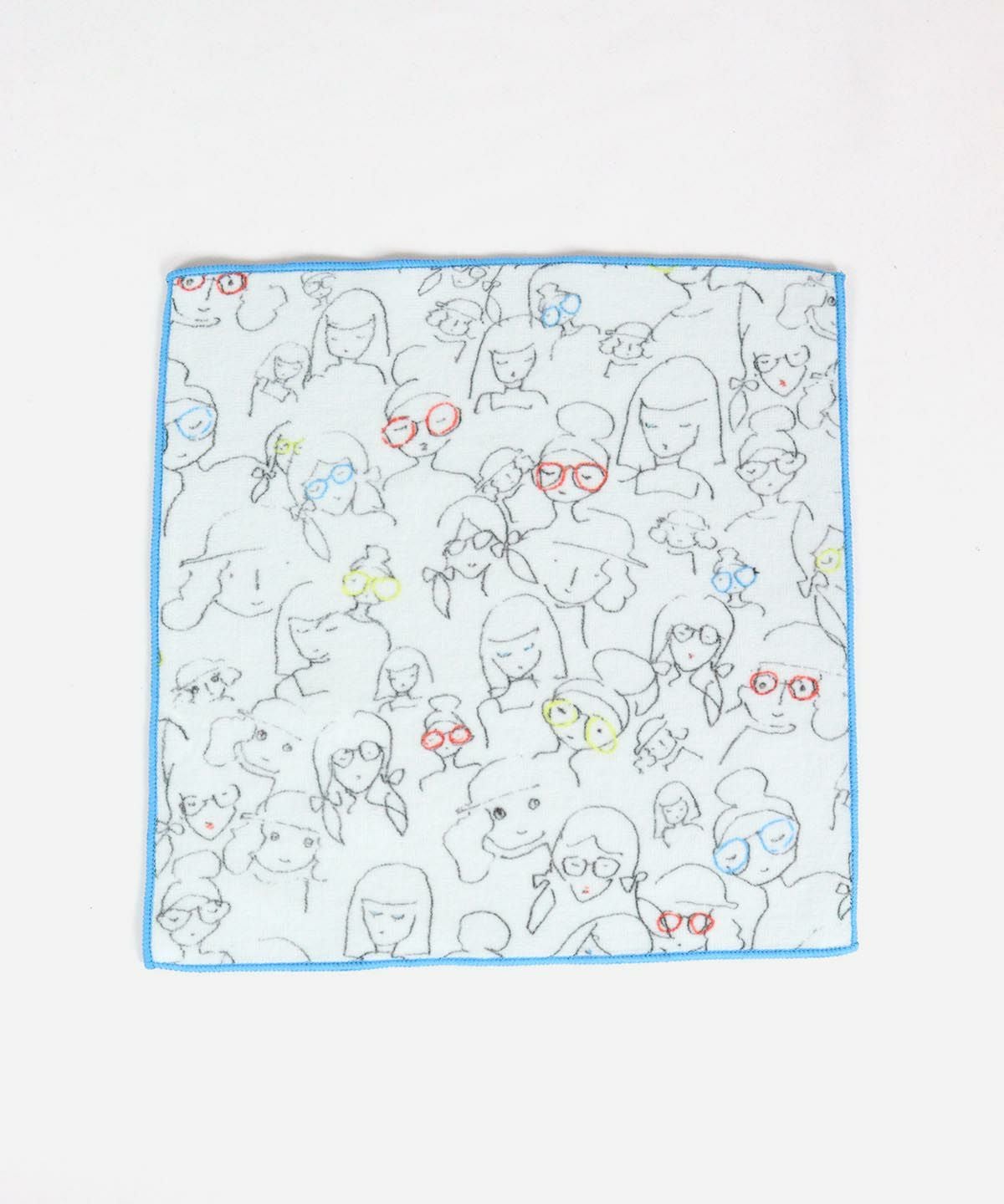 総柄ハンドタオル(ブルー)