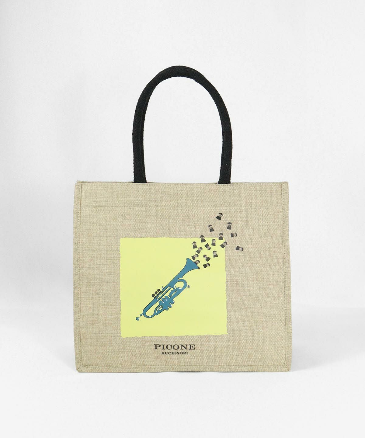 ジュート風バッグ(イエロー）