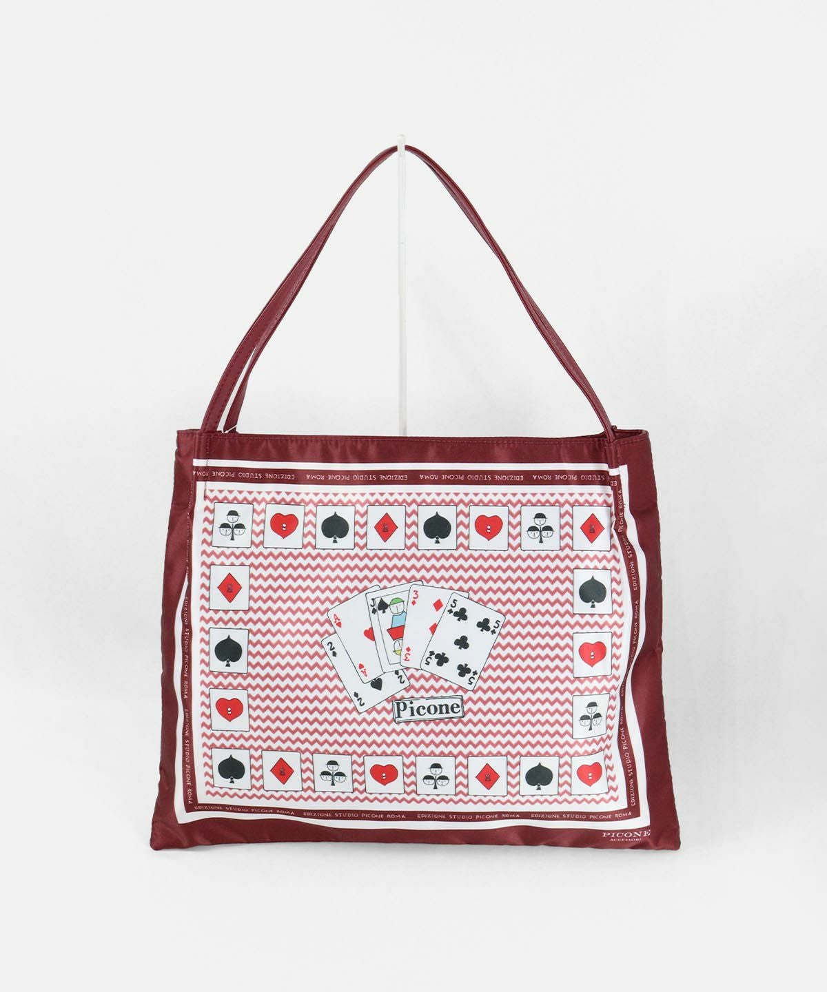 総柄トートバッグ(レッド）