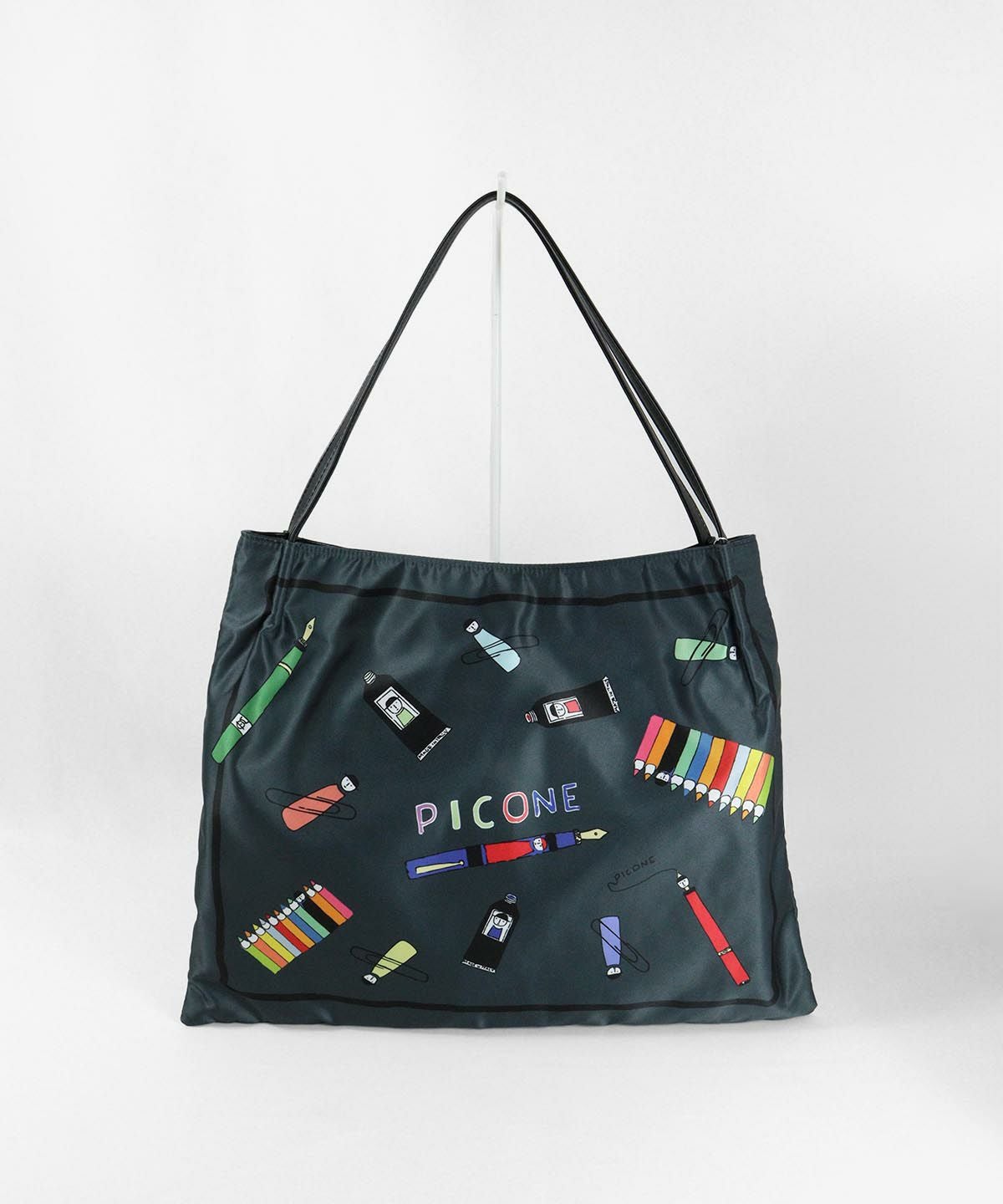 総柄トートバッグ(グレー）