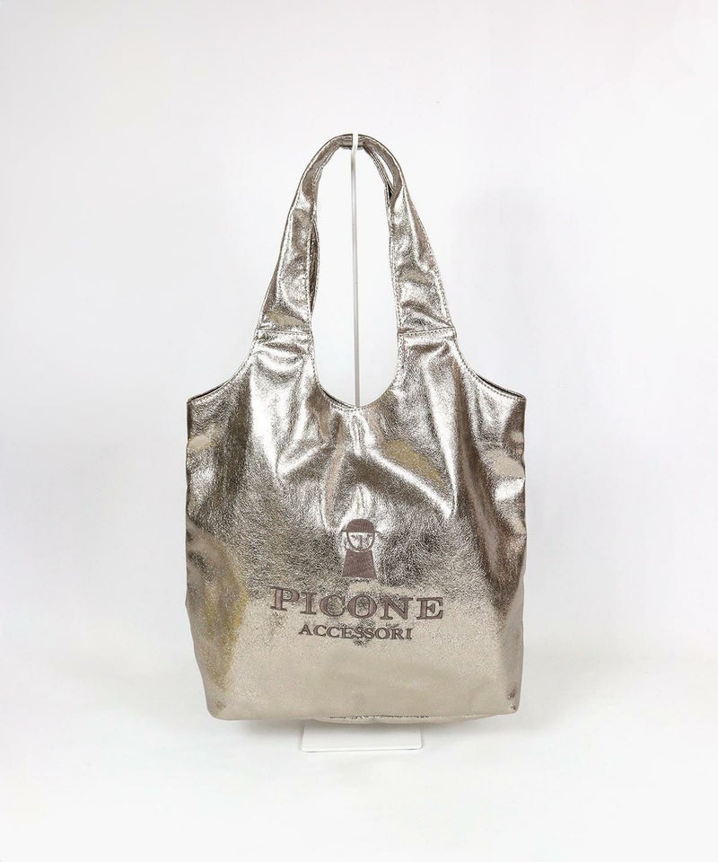 レザー風トートバッグ（ベージュ）