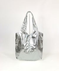 レザー風トートバッグ後（ライトグレー）