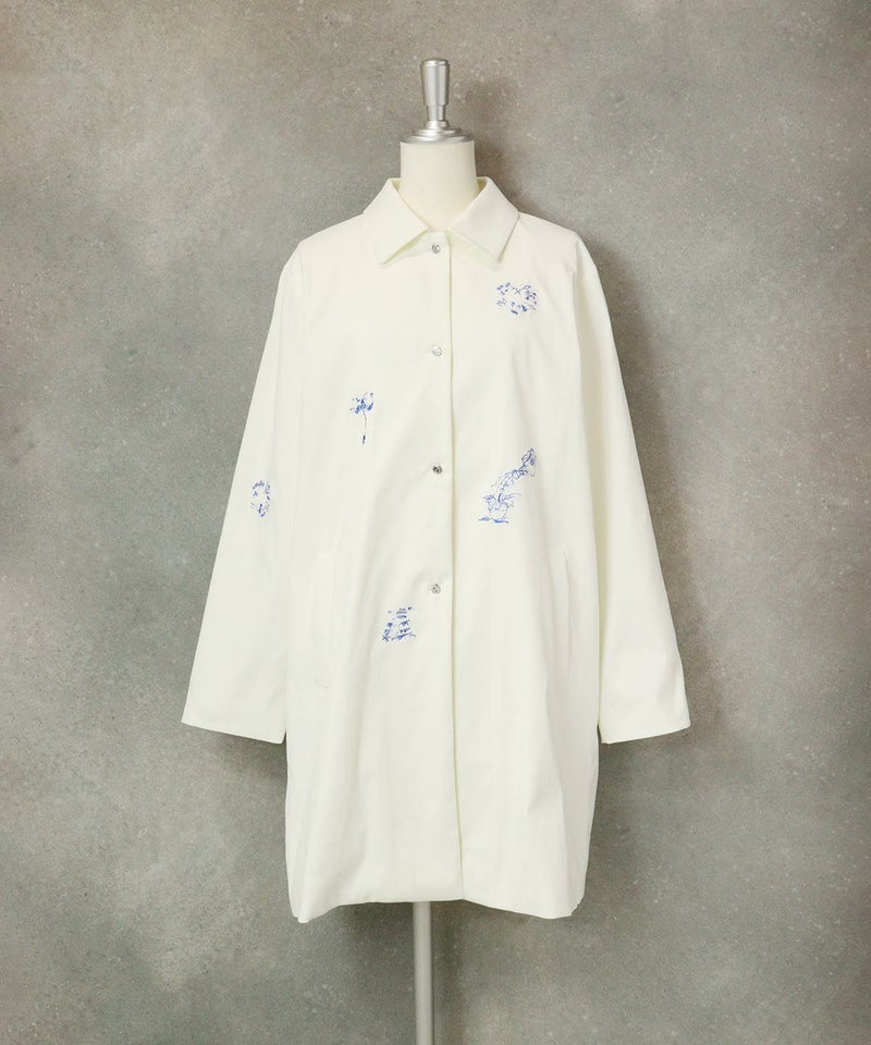 刺繍UVスプリングコート（ホワイト）