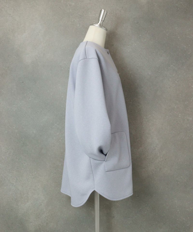 ノーカラージャケット横（ライトブルー）