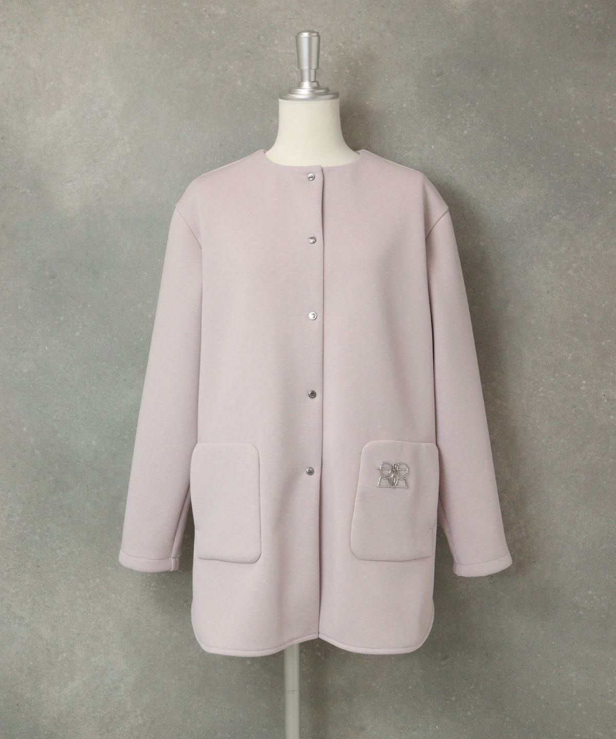 ノーカラージャケット（ライトパープル）