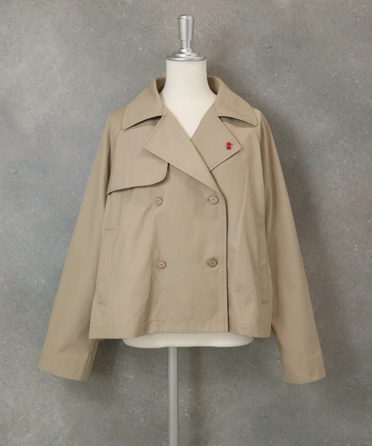 撥水ショートトレンチコート（ベージュ）