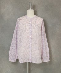 総柄シアーブラウス（ピンク）