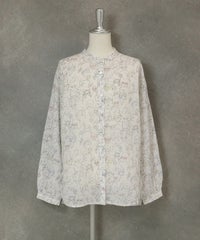 総柄シアーブラウス（ホワイト）