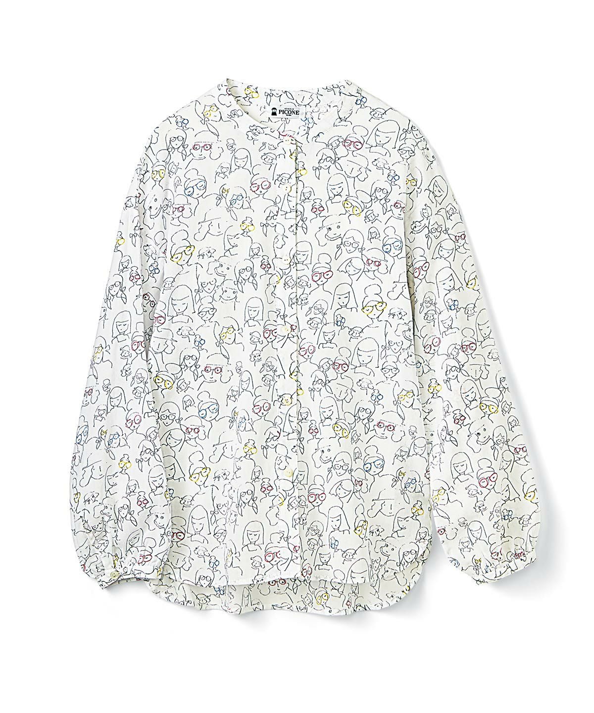 総柄シアーブラウス全体イメージ（ホワイト）