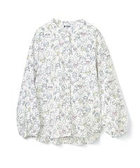 総柄シアーブラウス全体イメージ（ホワイト）