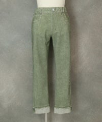 デニム風プリントイージーパンツ（カーキ）