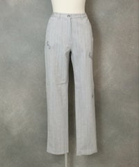 刺繍デニムパンツ（ライトグレー）