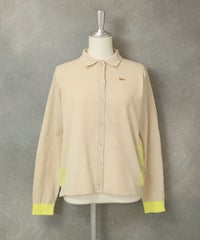 襟付きピコ柄カーディガン（ベージュ）