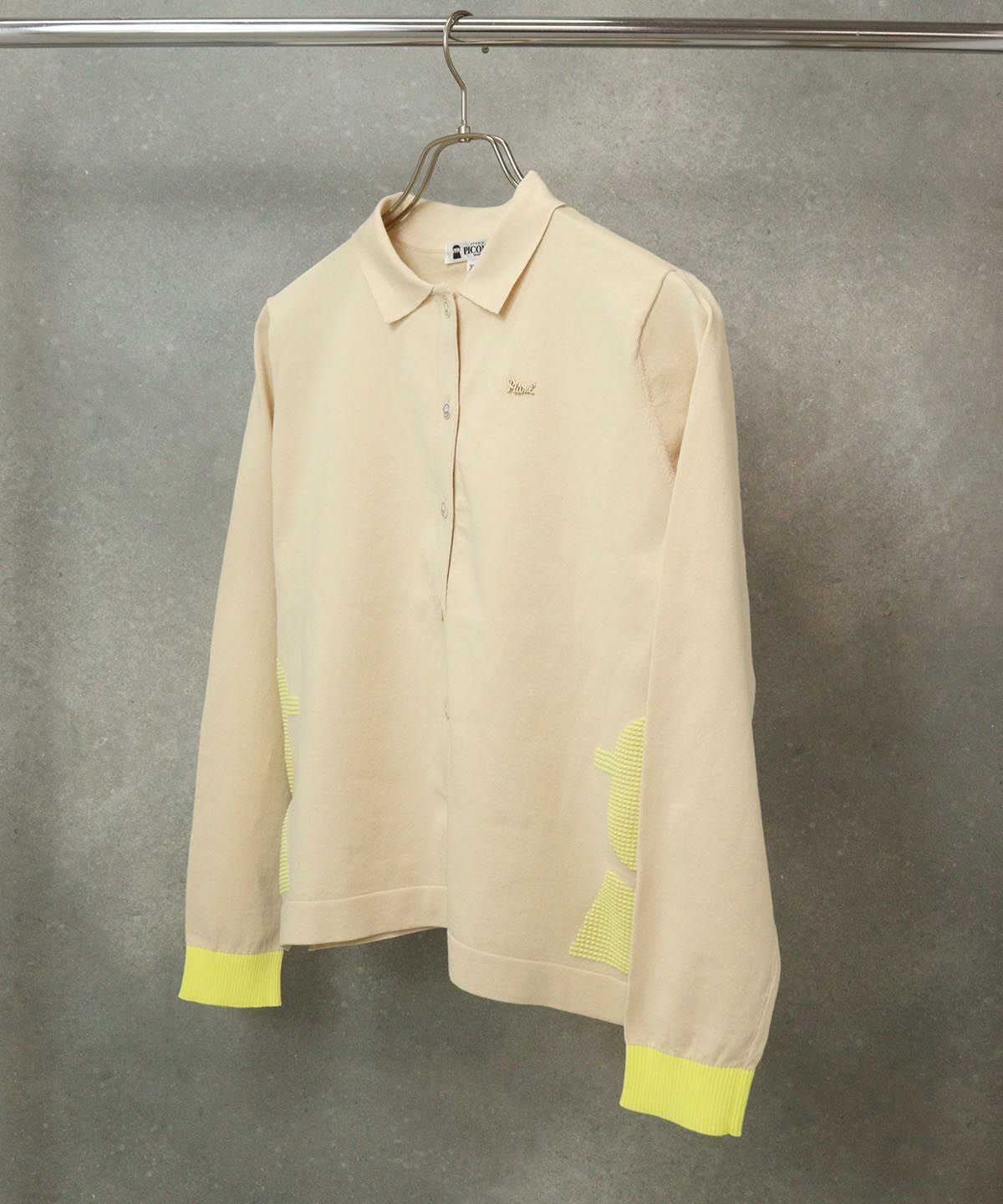 サムネイル　襟付きピコ柄カーディガン（ベージュ）