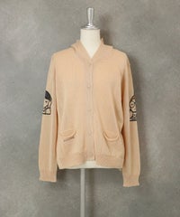  フード付きシアーニットカーディガン（ライトオレンジ）