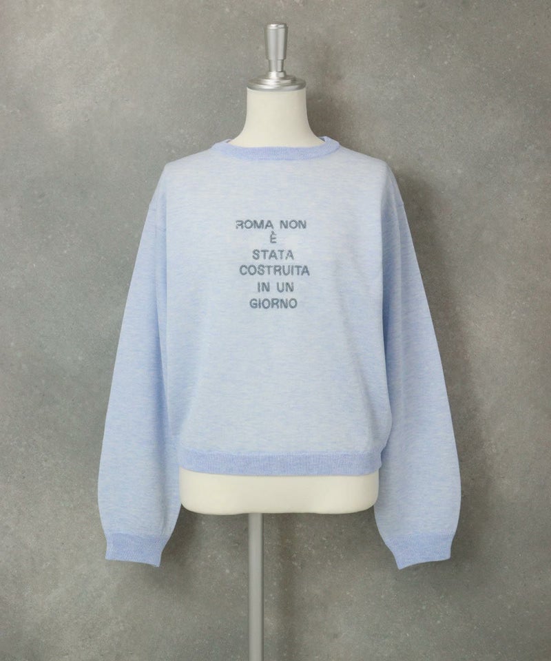 スパンコール刺繍ニット（ライトブルー）