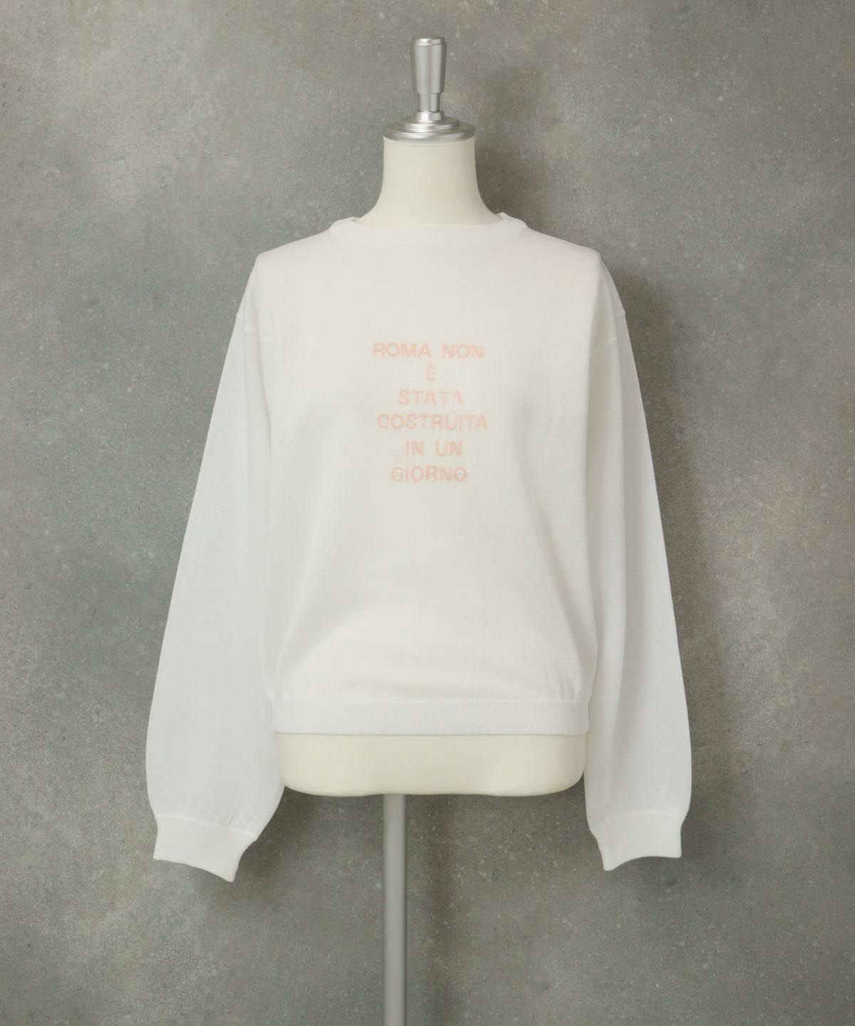 スパンコール刺繍ニット（ホワイト）