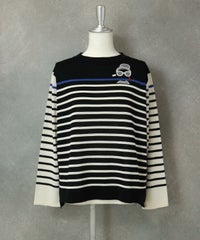 配色ボーダーニット(ブラック）