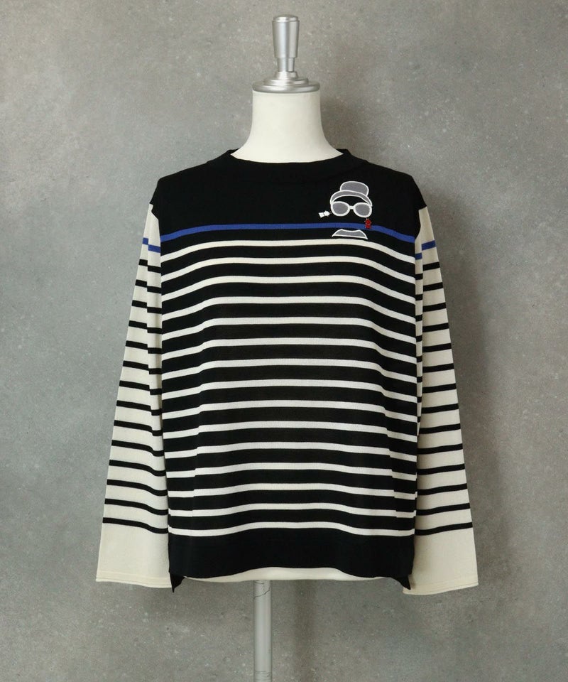 配色ボーダーニット(ブラック）