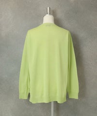 ビーズ刺繍ニットカーディガン後（ライトグリーン）