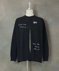 ビーズ刺繍ニットカーディガン（ネイビー）