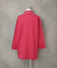 襟付きコットンカーディガン後（ピンク）